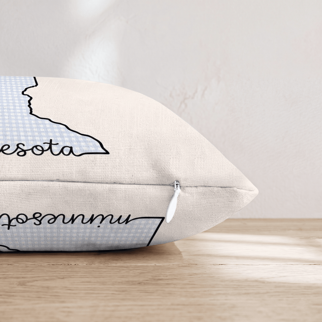 Blue Plaid Minnesota Throw Pillow - Hillcroft Home