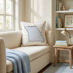 Blue Plaid Missouri Throw Pillow - Hillcroft Home