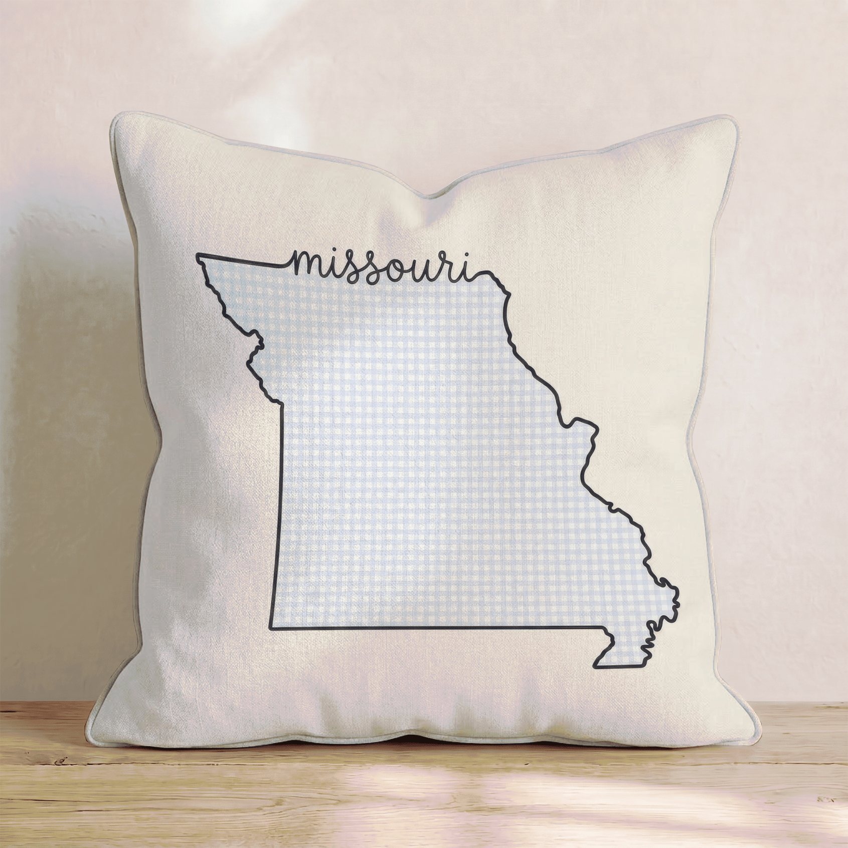 Blue Plaid Missouri Throw Pillow - Hillcroft Home