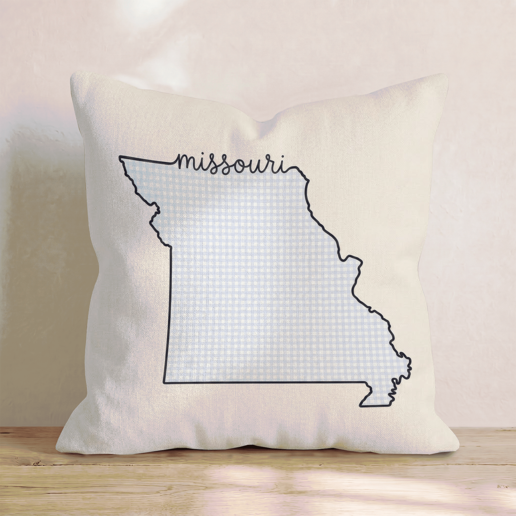 Blue Plaid Missouri Throw Pillow - Hillcroft Home