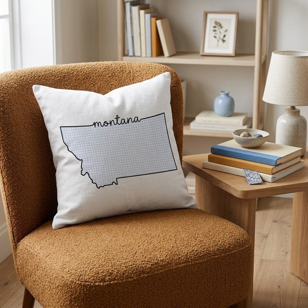 Blue Plaid Montana Throw Pillow - Hillcroft Home
