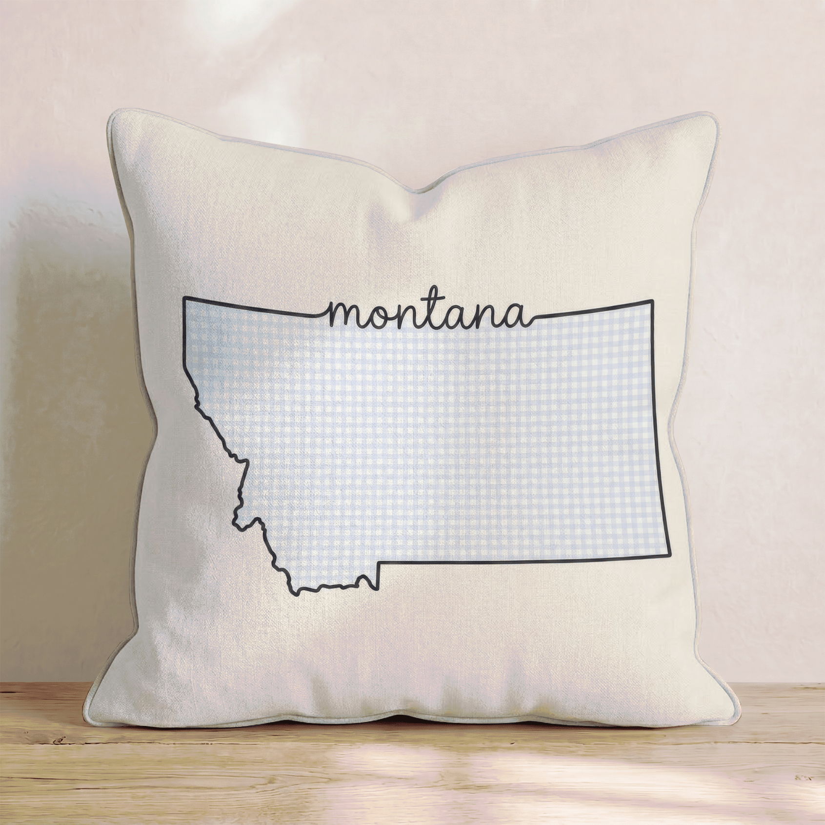 Blue Plaid Montana Throw Pillow - Hillcroft Home