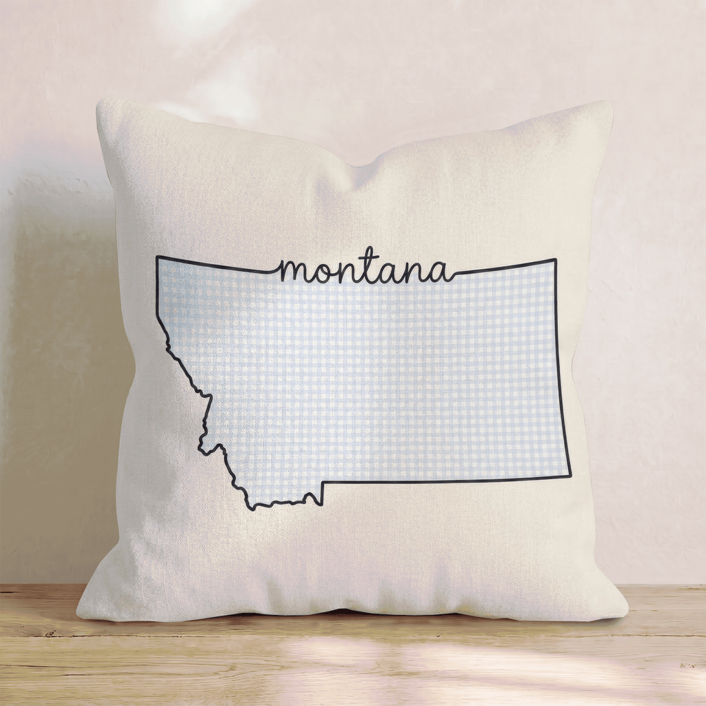 Blue Plaid Montana Throw Pillow - Hillcroft Home
