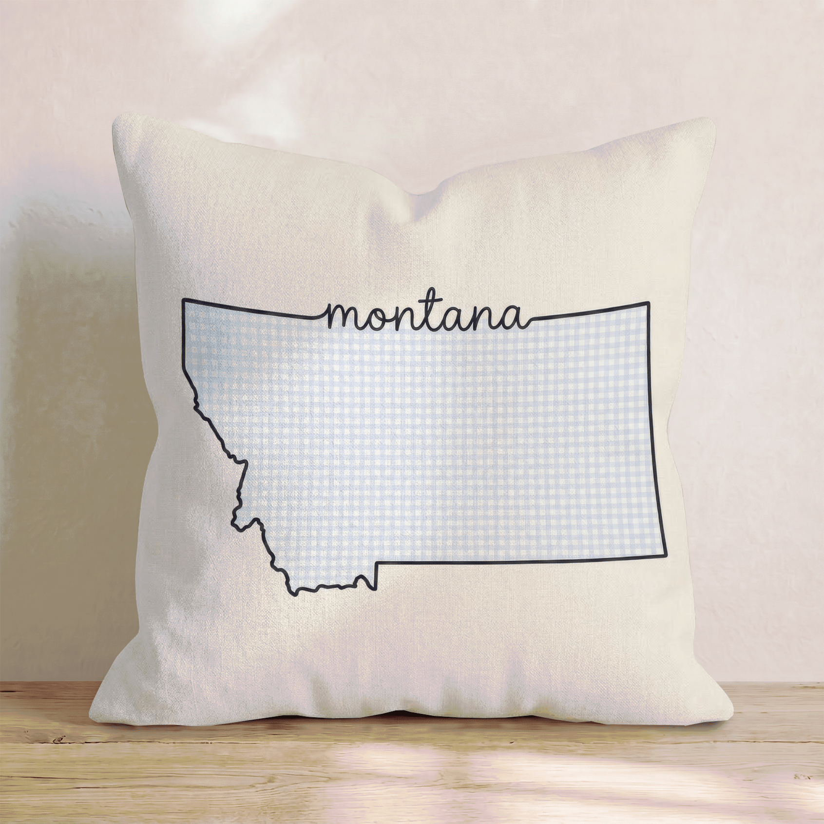Blue Plaid Montana Throw Pillow - Hillcroft Home