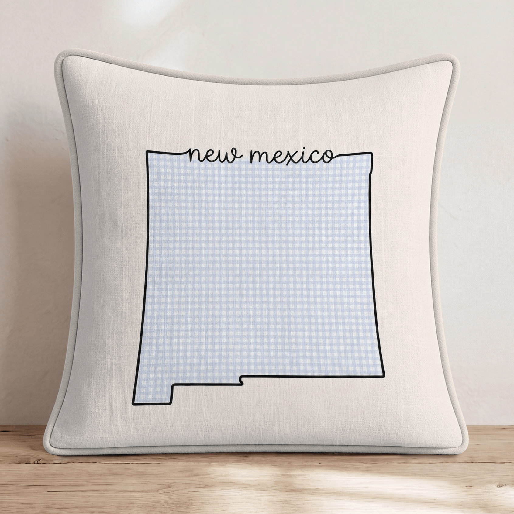 Blue Plaid New Mexico Throw Pillow - Hillcroft Home