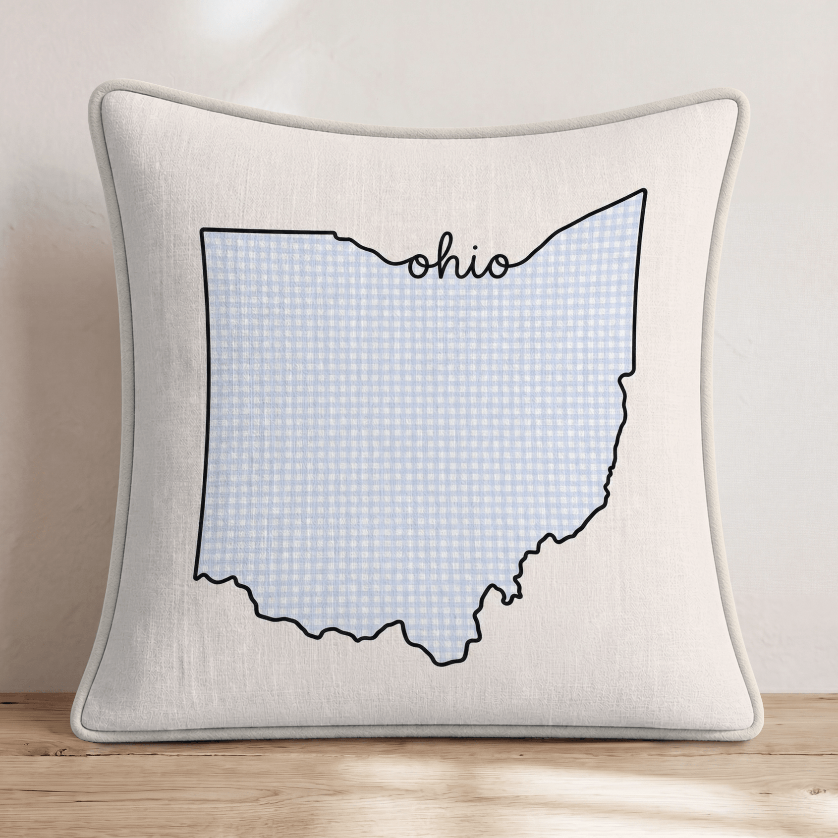 Blue Plaid Ohio Throw Pillow - Hillcroft Home