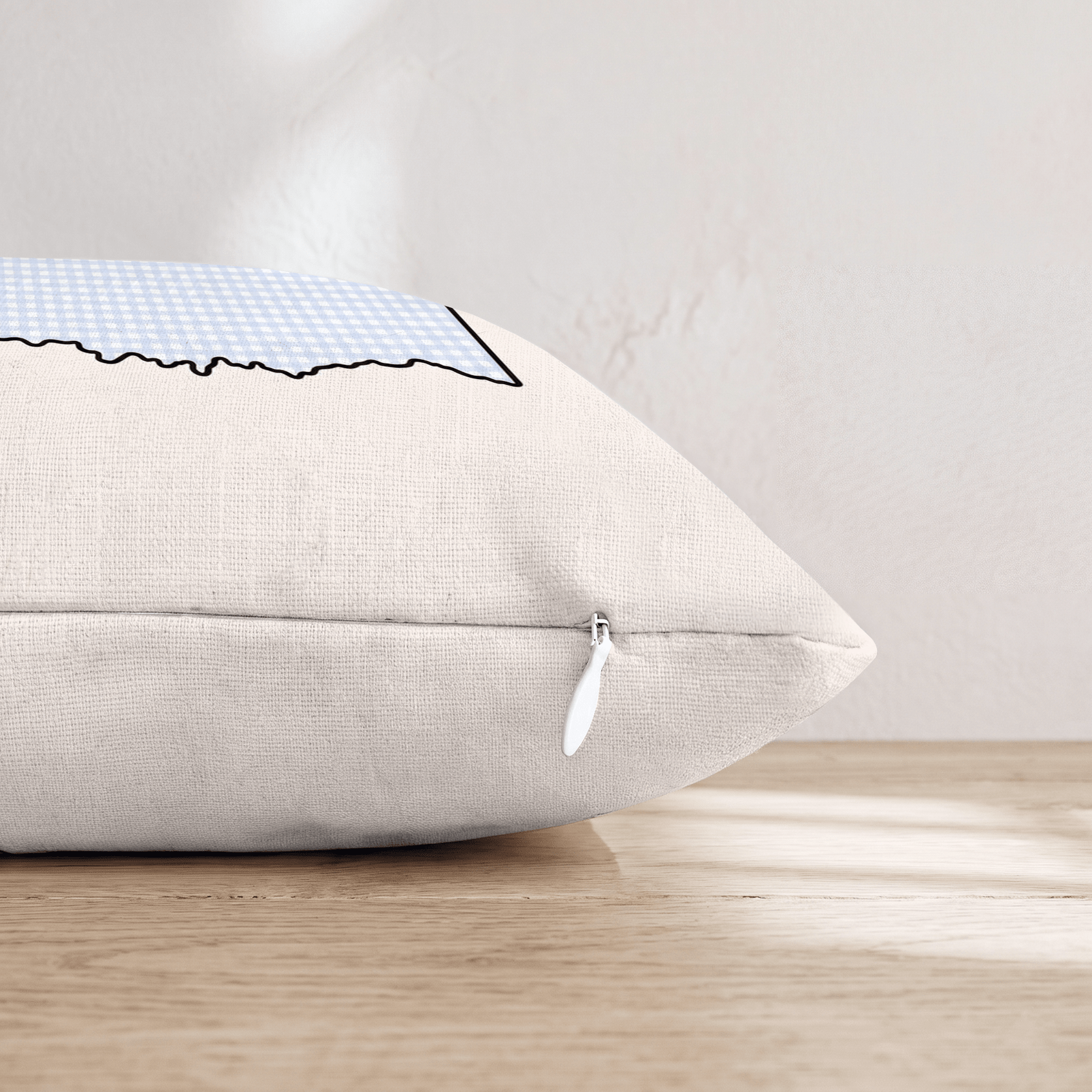 Blue Plaid Oklahoma Throw Pillow - Hillcroft Home