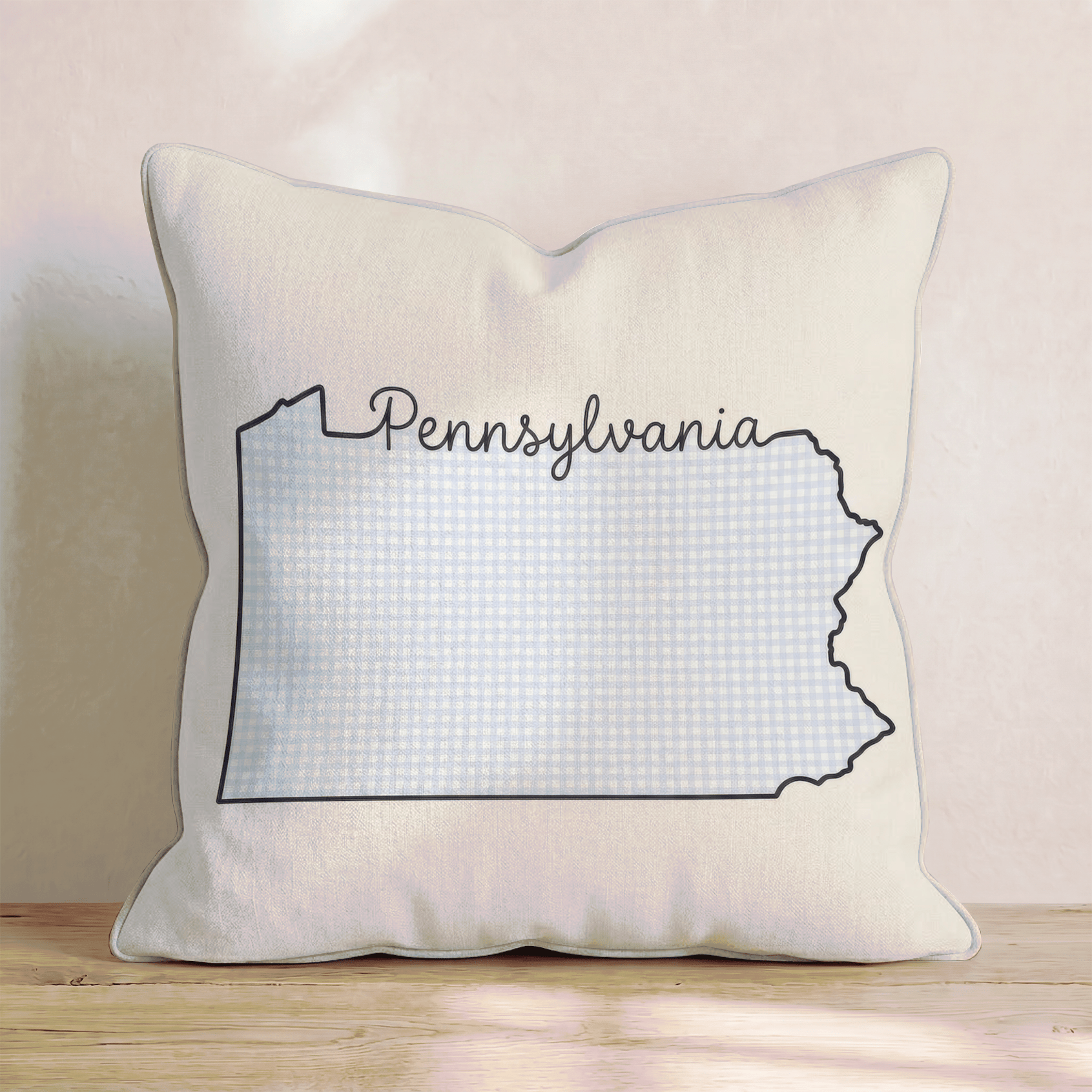 Blue Plaid Pennsylvania Throw Pillow - Hillcroft Home