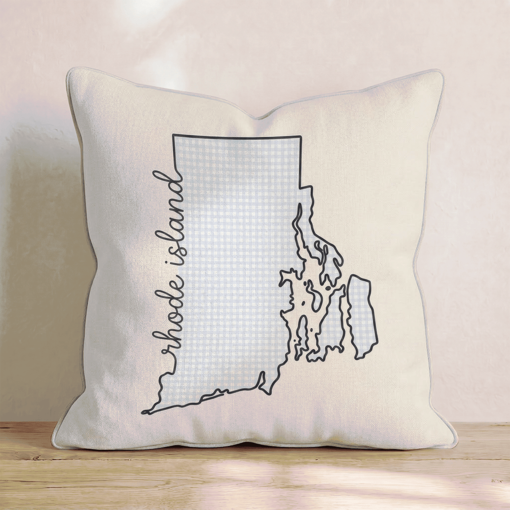 Blue Plaid Rhode Island Throw Pillow - Hillcroft Home
