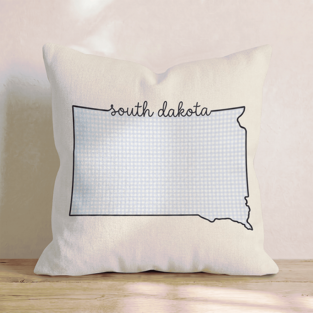 Blue Plaid South Dakota Throw Pillow - Hillcroft Home