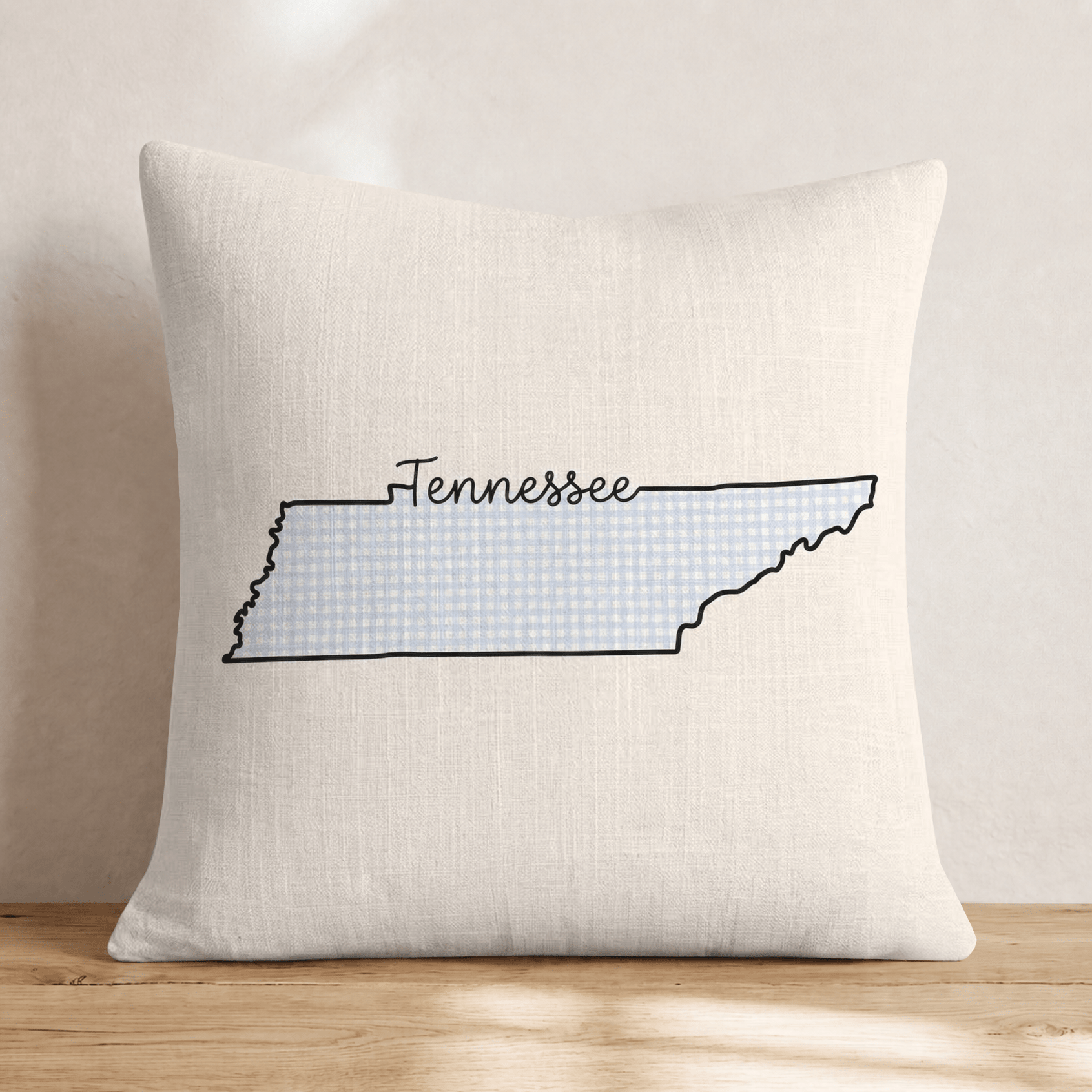 Blue Plaid Tennessee Throw Pillow - Hillcroft Home