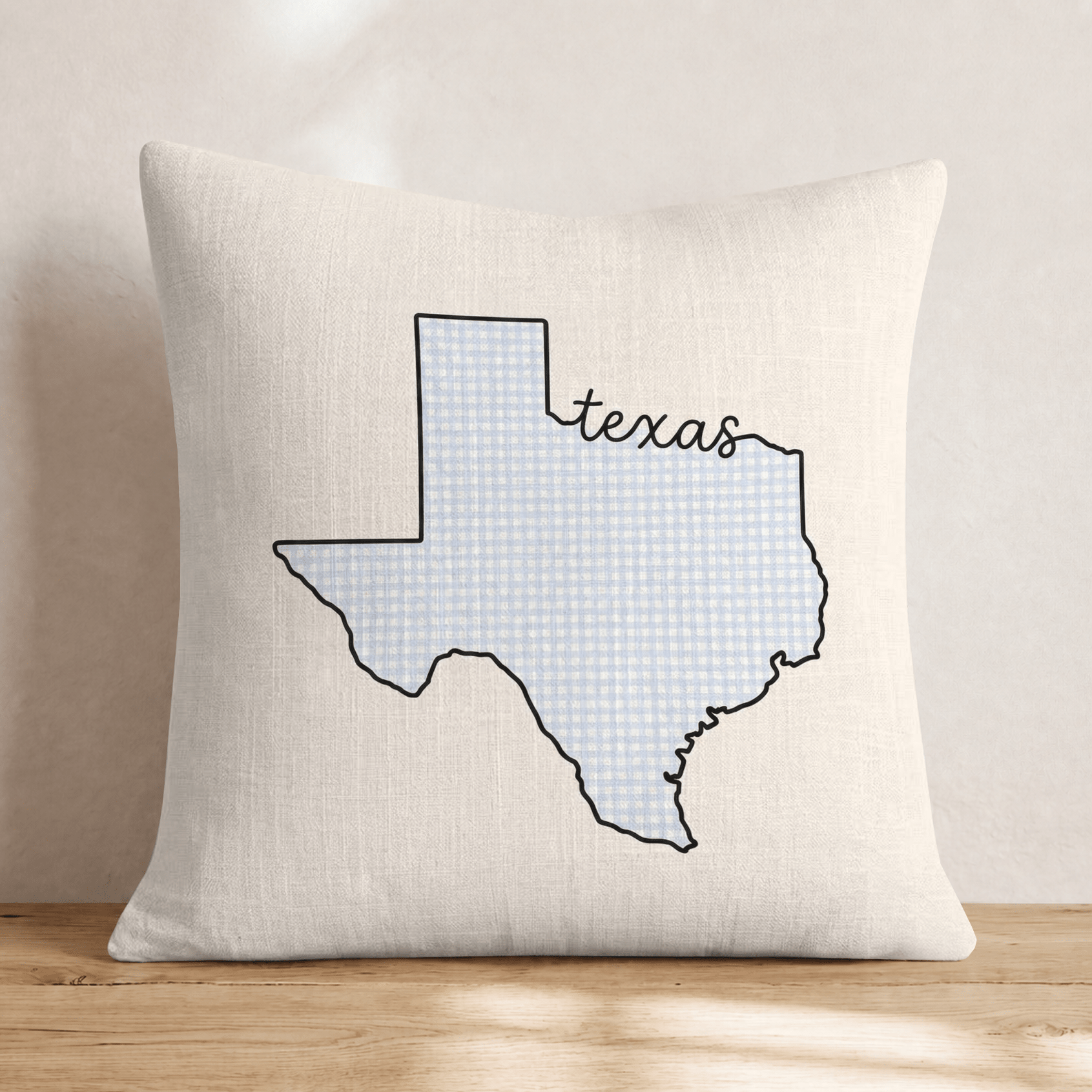 Blue Plaid Texas Throw Pillow - Hillcroft Home