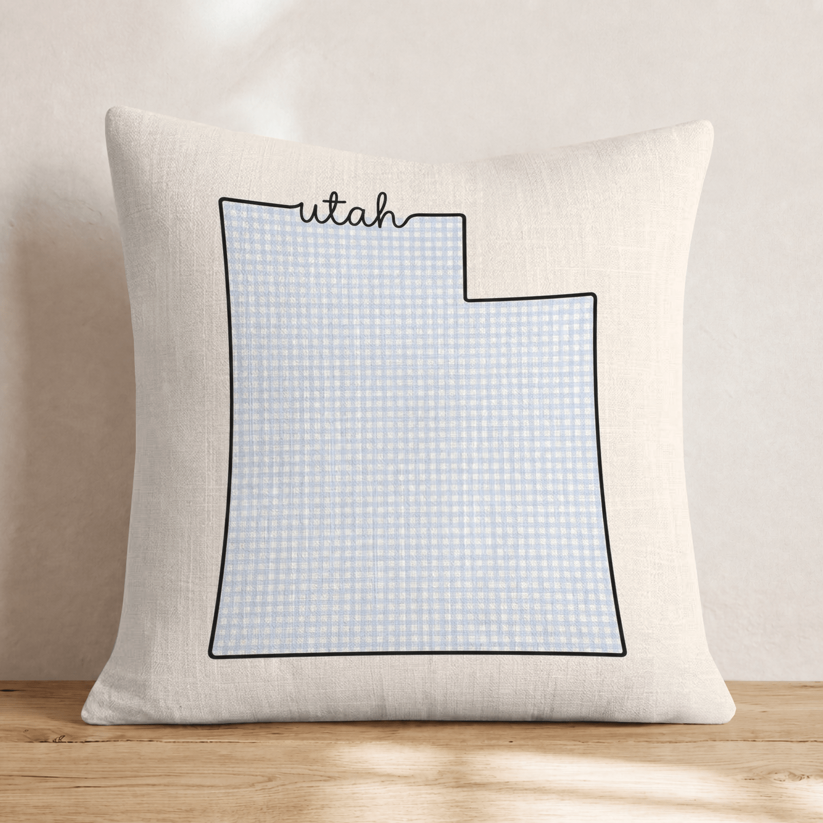 Blue Plaid Utah Throw Pillow - Hillcroft Home