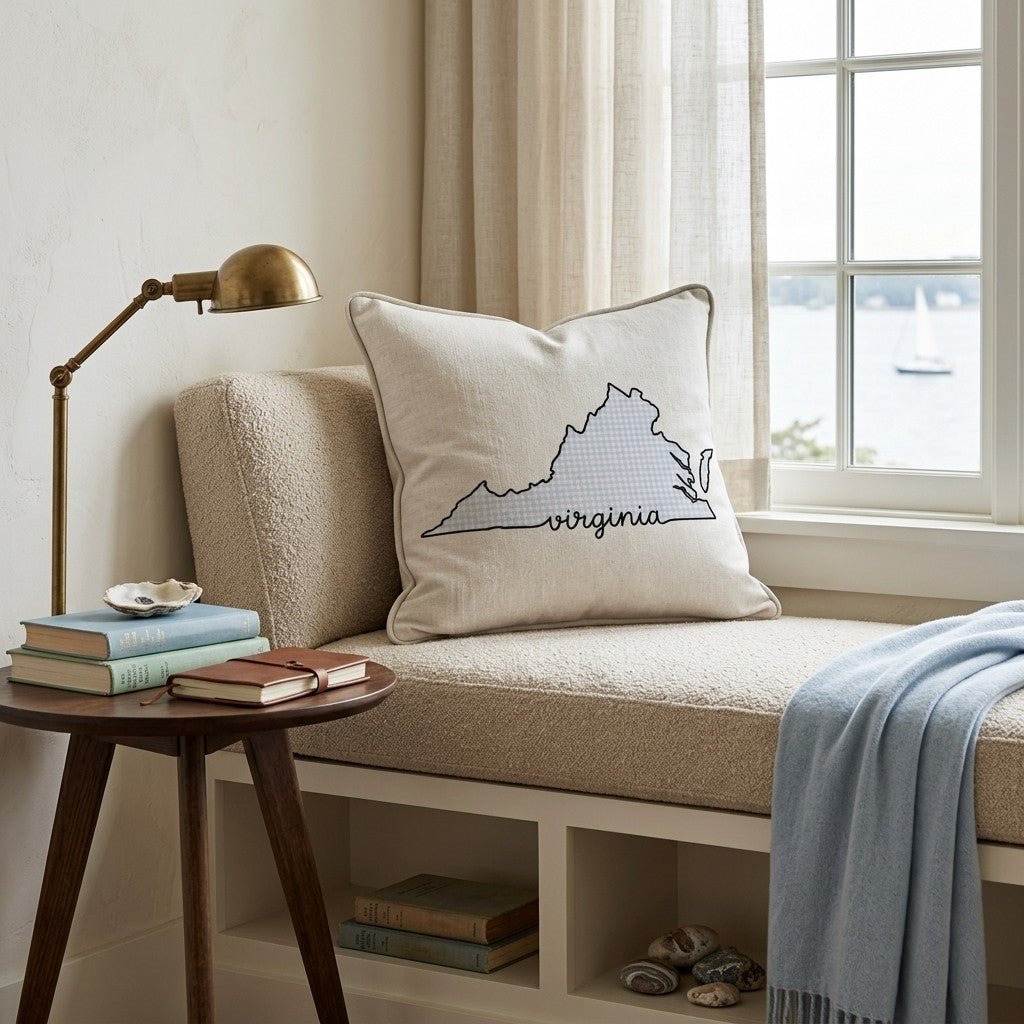 Blue Plaid Virginia Throw Pillow - Hillcroft Home