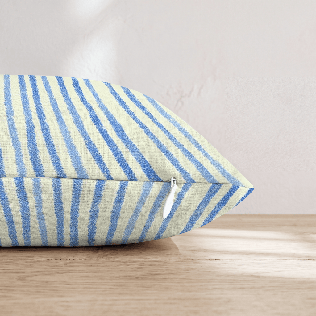 Blue Raspberry Stripes Throw Pillow - Hillcroft Home