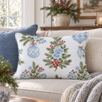 Blue & White Bauble Throw Pillow throw pillow - Hillcroft Home