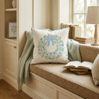 Blue Wreath Throw Pillow - Hillcroft Home
