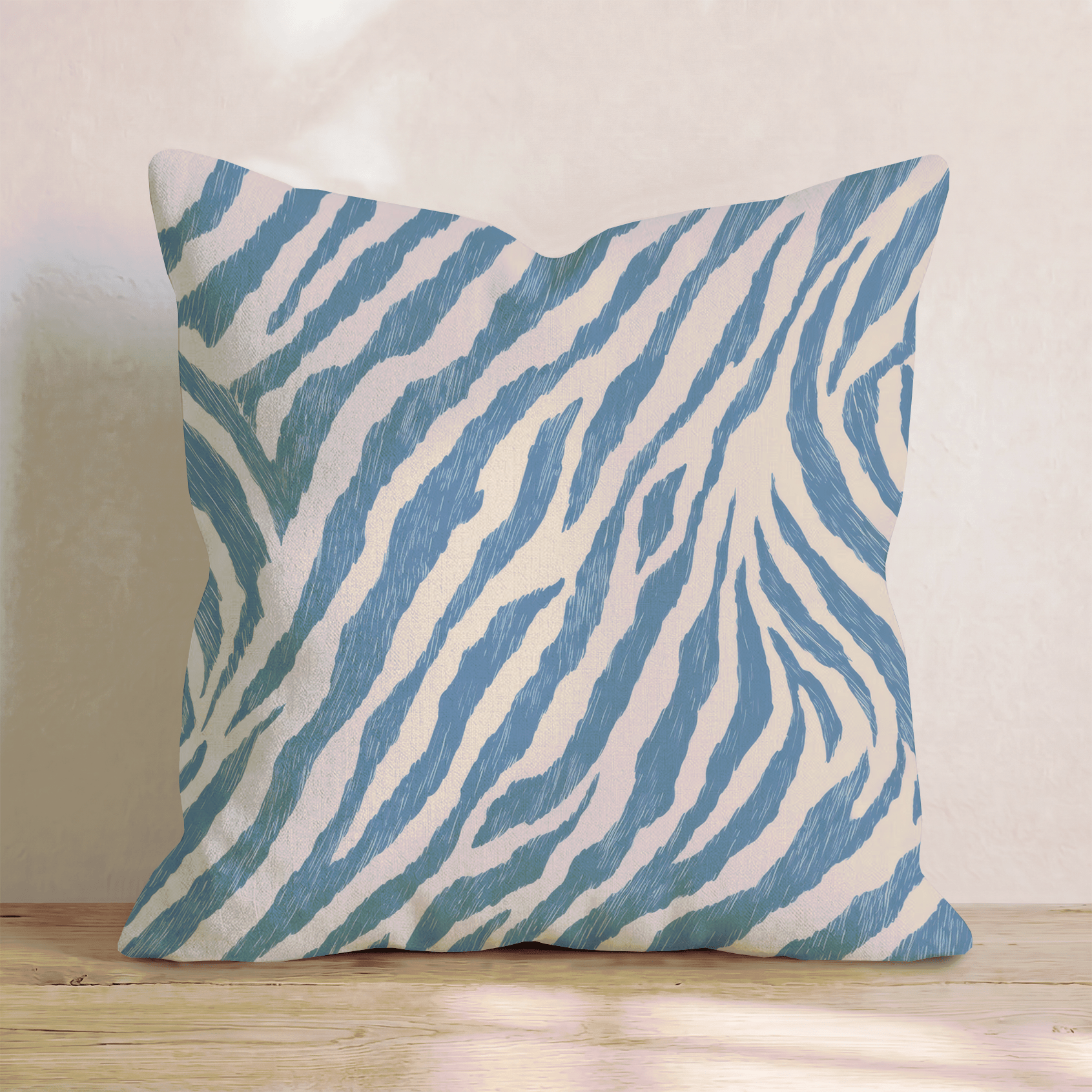 Blue Zebra Throw Pillow - Hillcroft Home