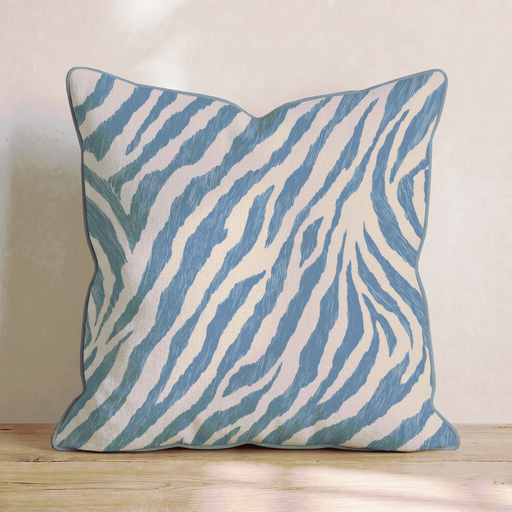 Blue Zebra Throw Pillow - Hillcroft Home