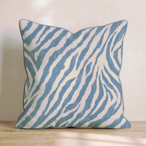 Blue Zebra Throw Pillow - Hillcroft Home