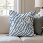Blue Zebra Throw Pillow throw pillow - Hillcroft Home