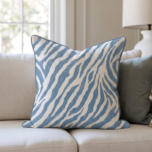Blue Zebra Throw Pillow throw pillow - Hillcroft Home