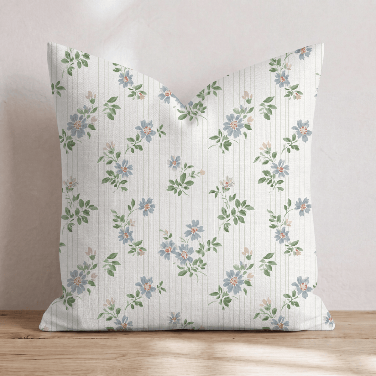 Bluebell Pinstripe Throw Pillow throw pillow - Hillcroft Home