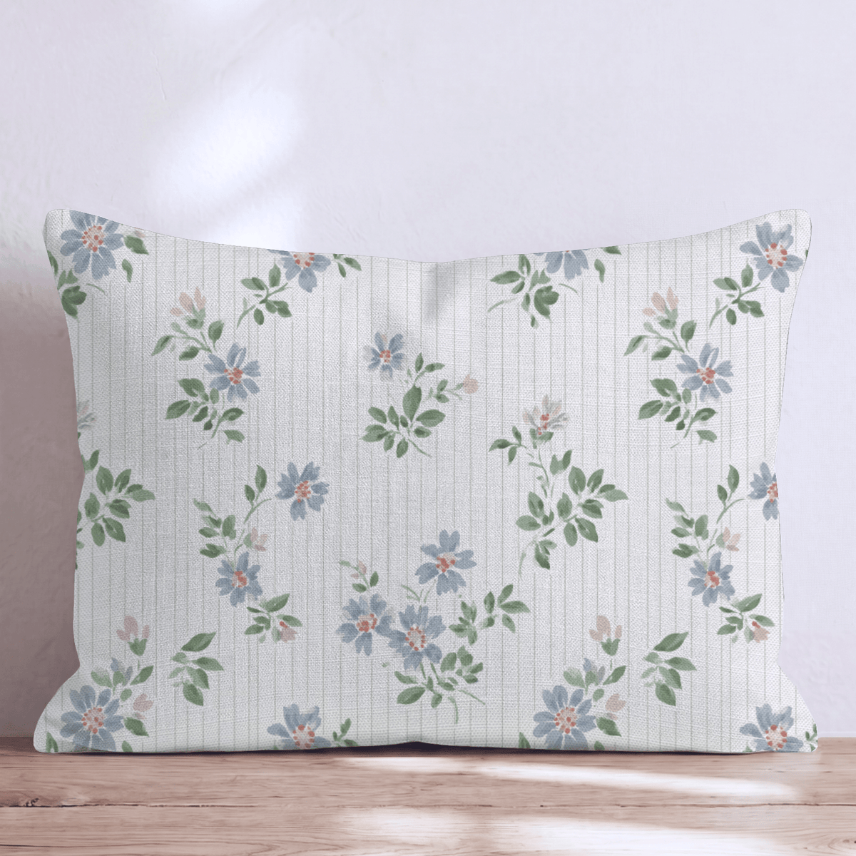 Bluebell Pinstripe Throw Pillow throw pillow - Hillcroft Home