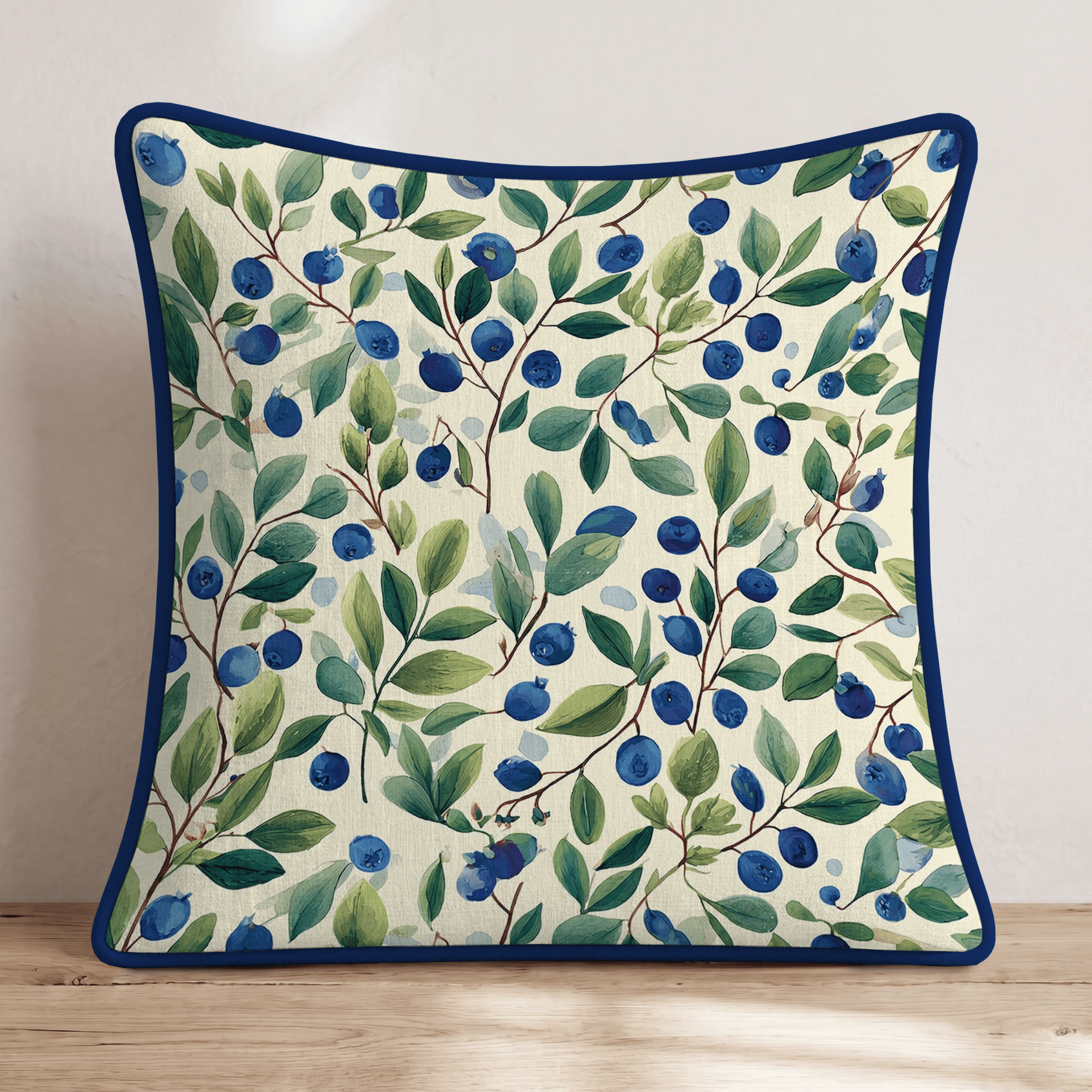 Blueberry Brush Throw Pillow - Hillcroft Home