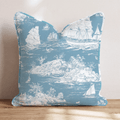 Blueberry Saling Toile Throw Pillow - Hillcroft Home