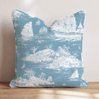 Blueberry Saling Toile Throw Pillow - Hillcroft Home