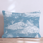 Blueberry Saling Toile Throw Pillow - Hillcroft Home