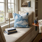 Blueberry Saling Toile Throw Pillow - Hillcroft Home