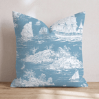 Blueberry Saling Toile Throw Pillow - Hillcroft Home