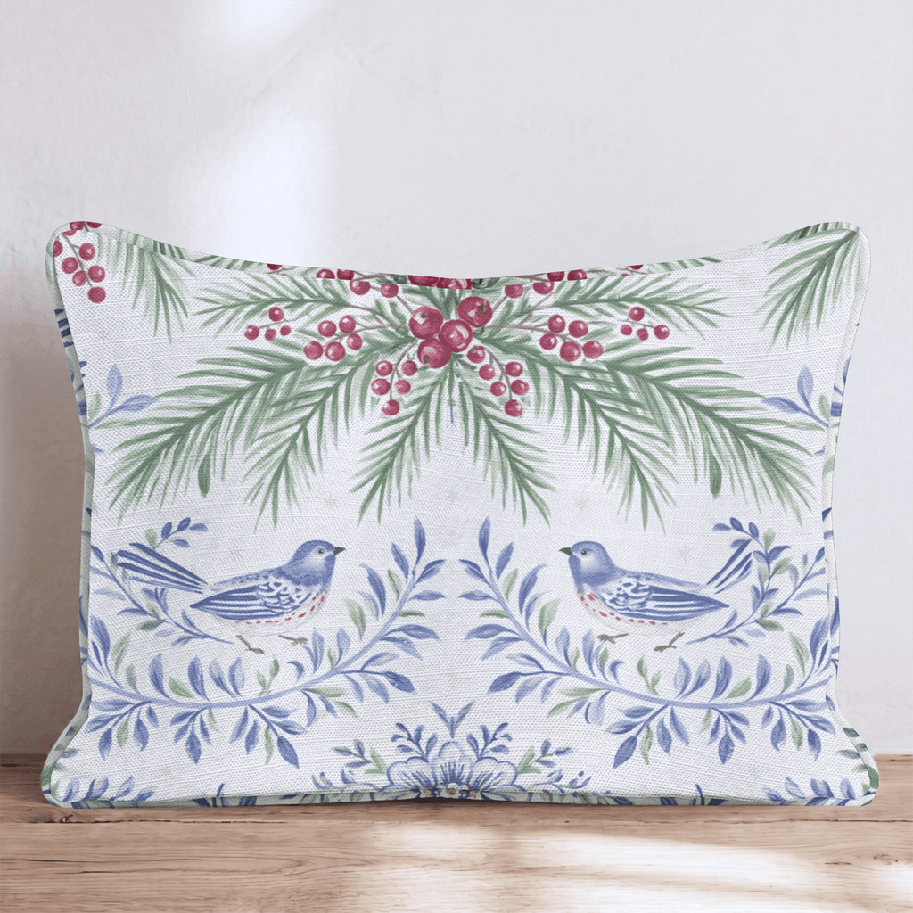Bluebird Boughs Throw Pillow throw pillow - Hillcroft Home