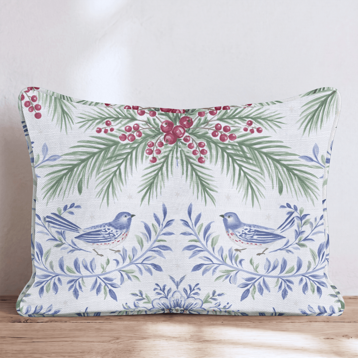 Bluebird Boughs Throw Pillow throw pillow - Hillcroft Home