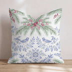 Bluebird Boughs Throw Pillow throw pillow - Hillcroft Home