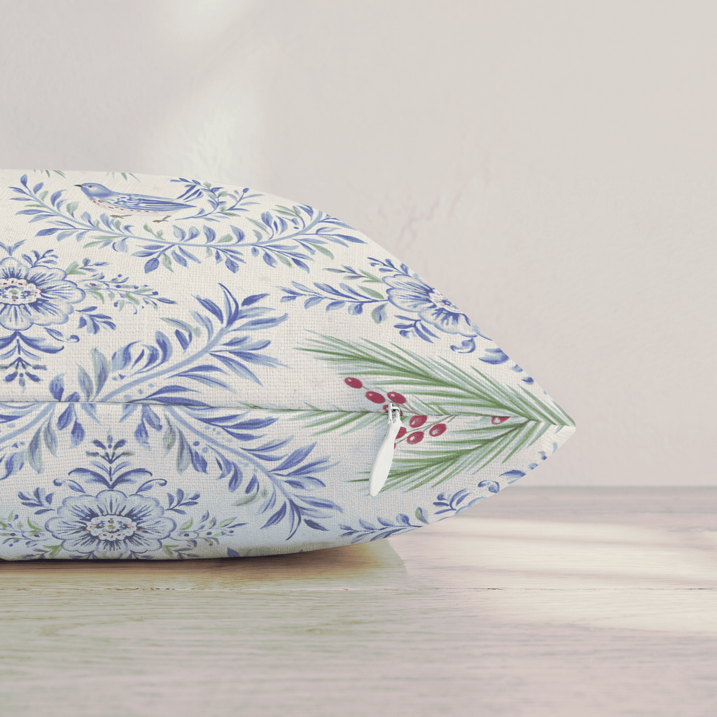 Bluebird Boughs Throw Pillow throw pillow - Hillcroft Home