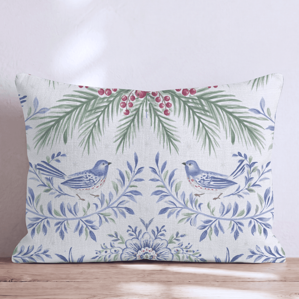 Bluebird Boughs Throw Pillow throw pillow - Hillcroft Home