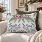 Bluebird Boughs Throw Pillow throw pillow - Hillcroft Home