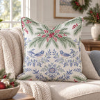 Bluebird Boughs Throw Pillow throw pillow - Hillcroft Home