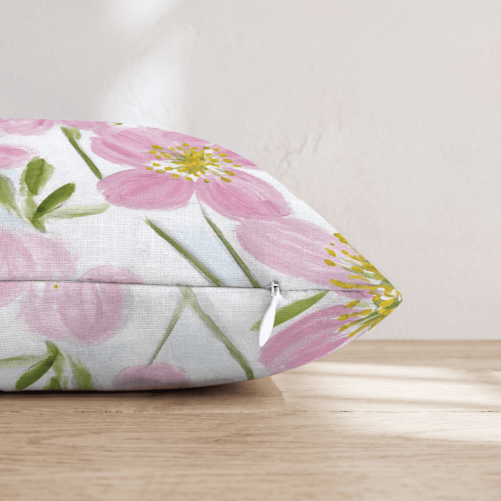 Blush Anemone Lush Throw Pillow - Hillcroft Home