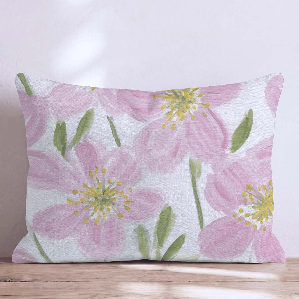 Blush Anemone Lush Throw Pillow - Hillcroft Home