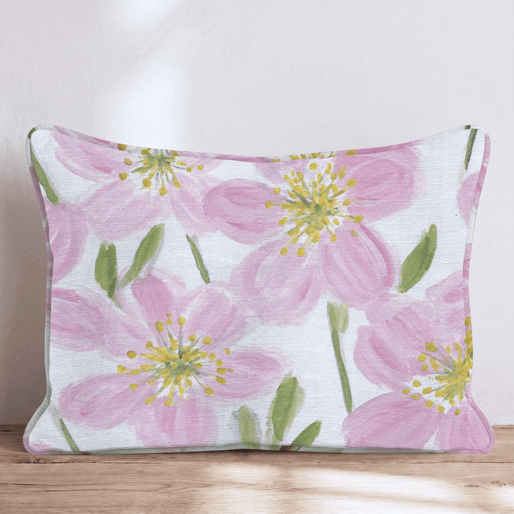 Blush Anemone Lush Throw Pillow - Hillcroft Home