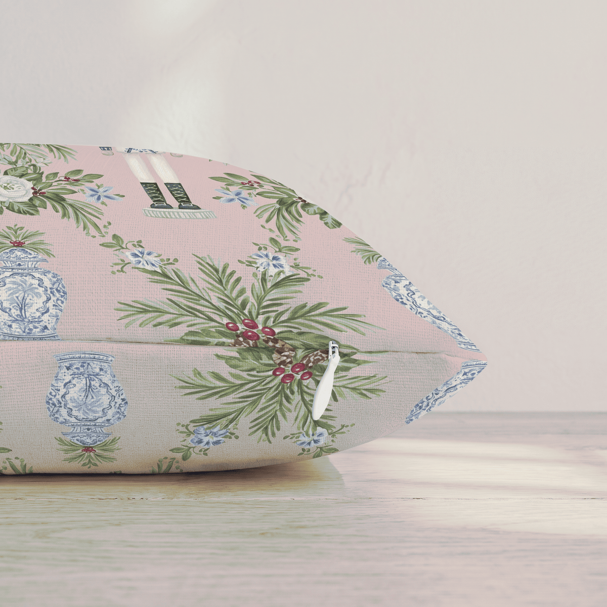 Blush & Blue Sentry Throw Pillow throw pillow - Hillcroft Home