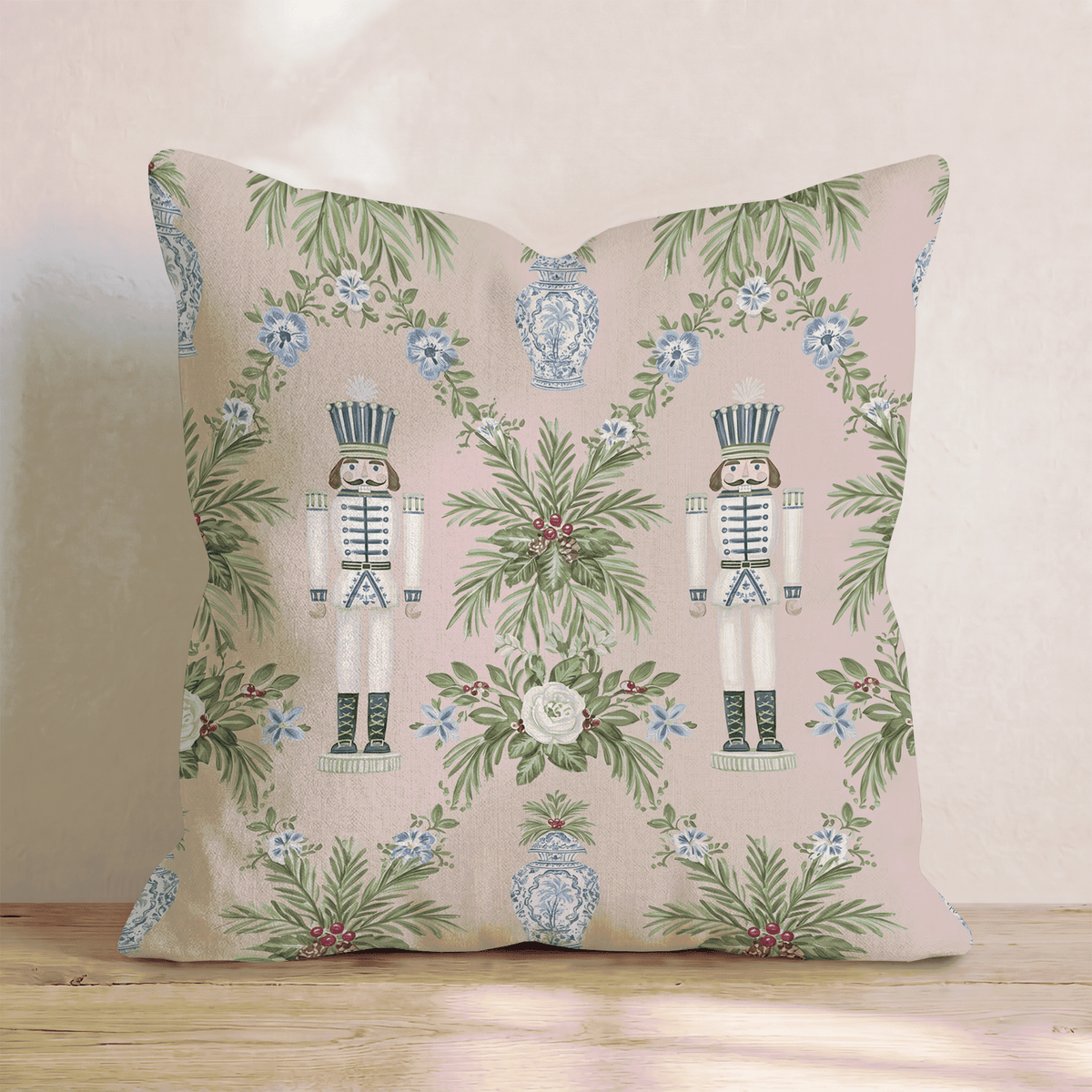 Blush & Blue Sentry Throw Pillow throw pillow - Hillcroft Home