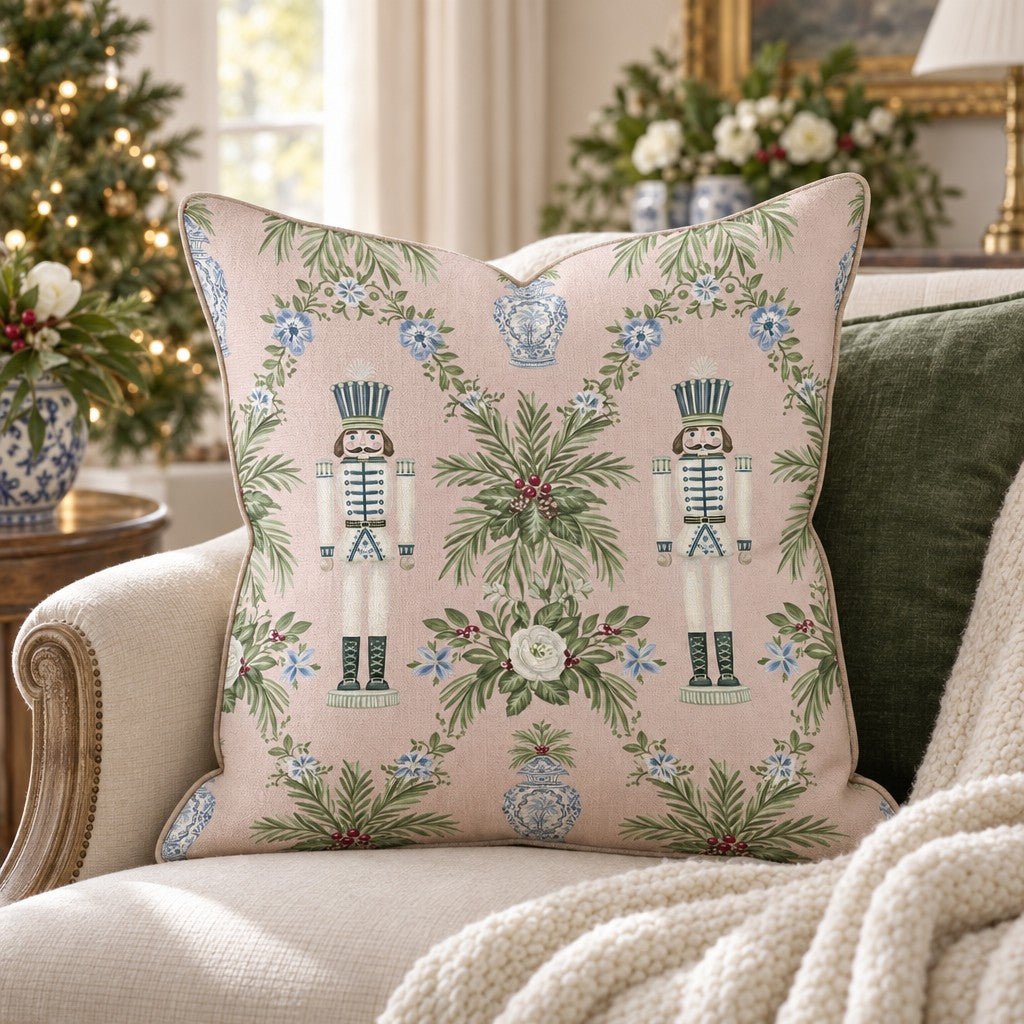 Blush & Blue Sentry Throw Pillow throw pillow - Hillcroft Home