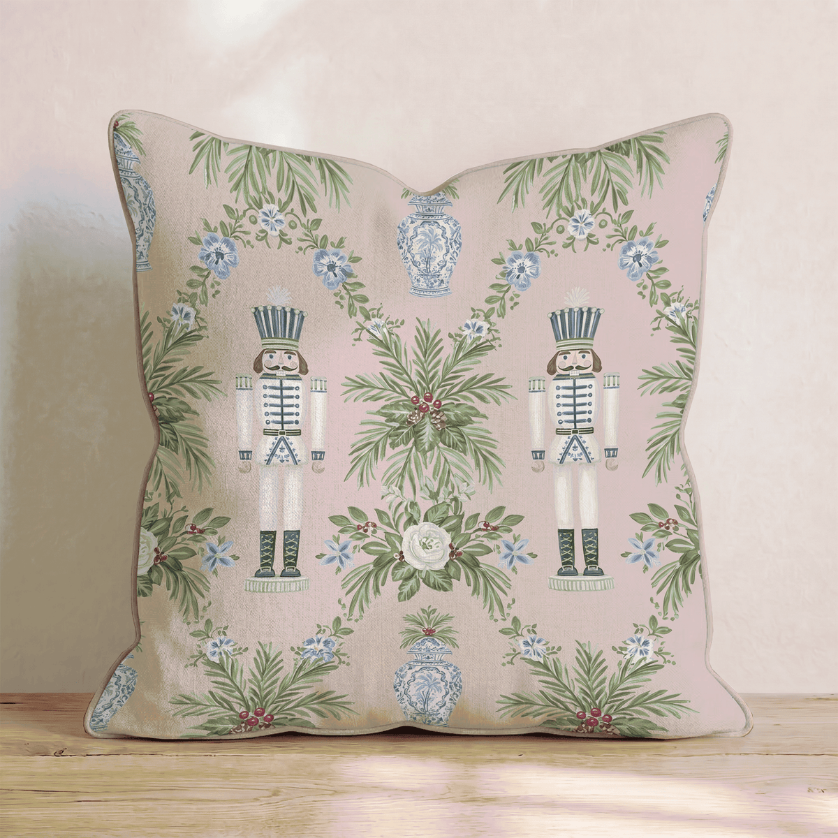 Blush & Blue Sentry Throw Pillow throw pillow - Hillcroft Home
