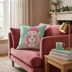 Blush Cavalier King Charles Spaniel Santa Cap Throw Pillow - Hillcroft Home