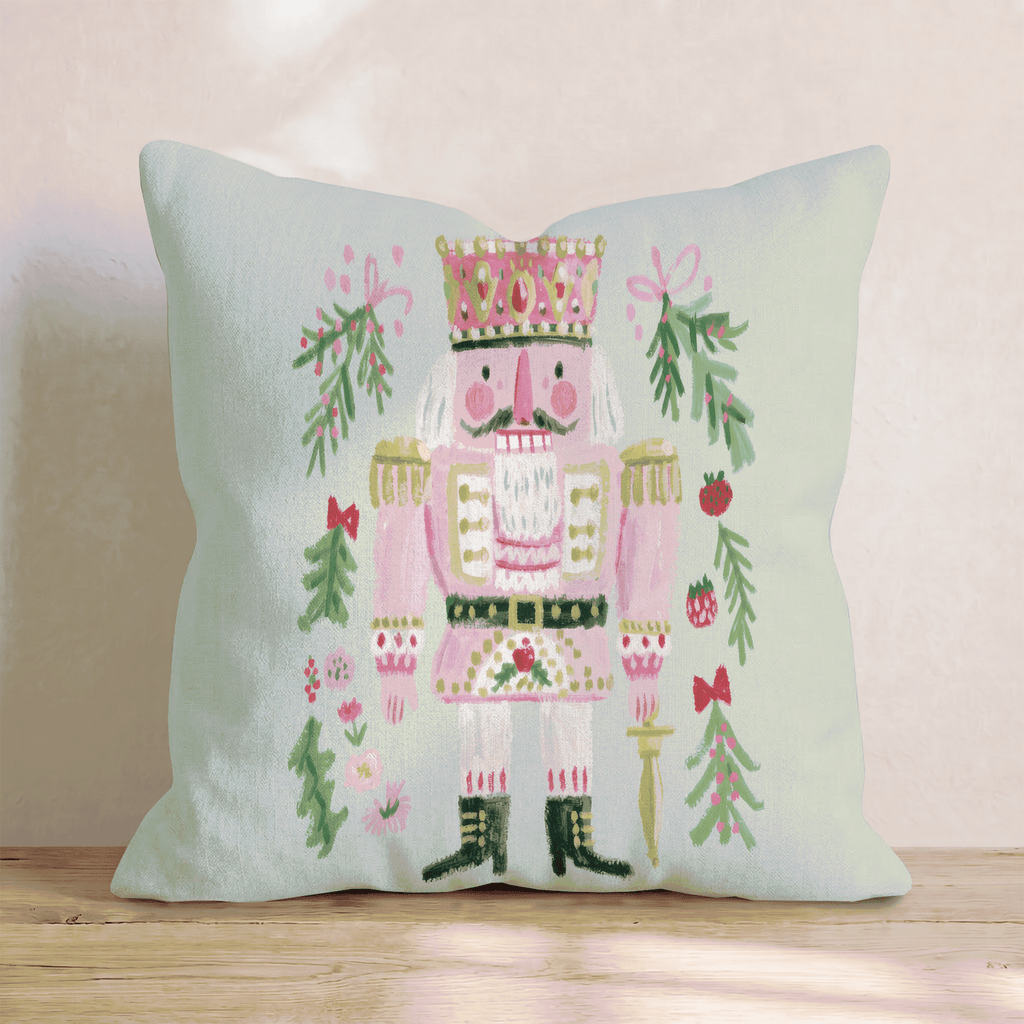 Blush Crown Nutcracker Throw Pillow - Hillcroft Home